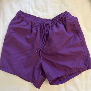purple athletic/board shorts